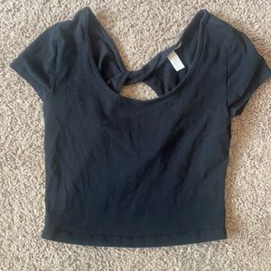 Black crop top with keyhole back
